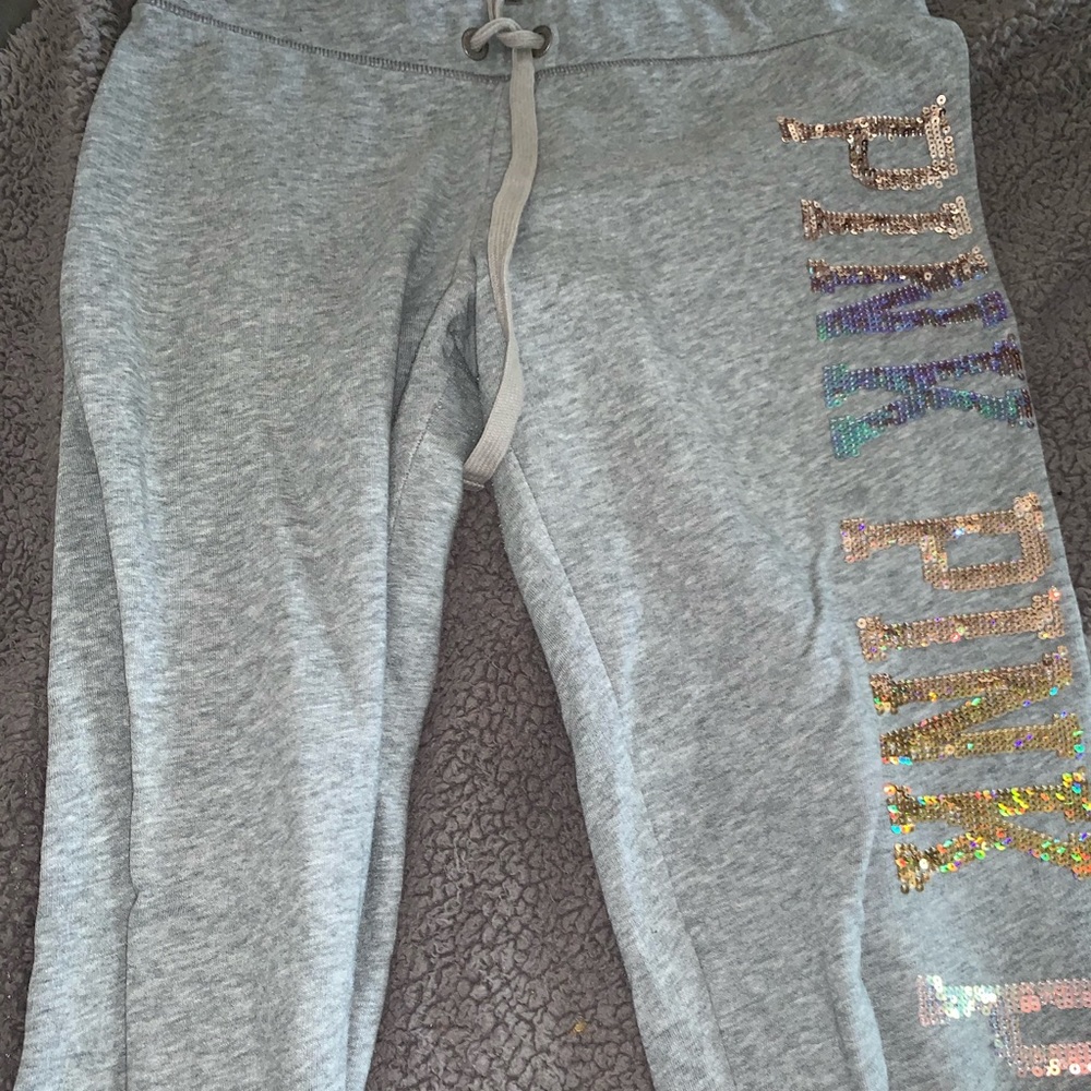 Pink sequence sweats